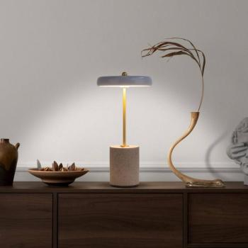 LED asztali világítás Seta akku cement búra szürke kép