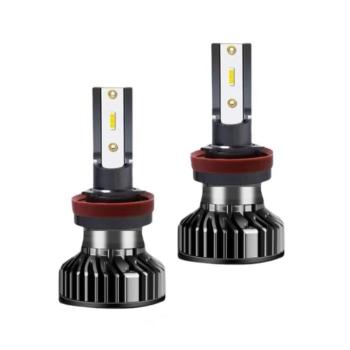 LED autó fényszóró izzó, H11 típusú, 2db/szett, 3000K színhőmérséklet, CANBUS, 20W, meleg fény, szürke kép