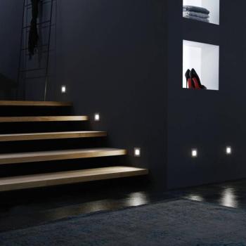 LED beépíthető fali lámpa Wall F, szürke, 1,8 W, 7,5 x 7,5 cm kép