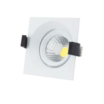 LED cob mennyezeti lámpa, négyzet alakú, beépíthető, 8W, 6000K, hideg fehér, 560 lm, fehér, Optonica, 3207 kép