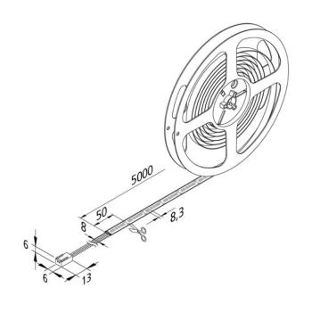 LED-csík Basic-Tape S, IP54, 3,000K, hossza 500cm kép