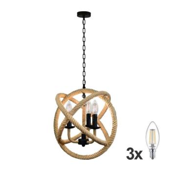 LED Csillár láncon ROPE GLOBO 3xE14/4,3W/230V SA0632+P4094 kép