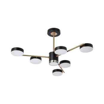 LED csillár rúdon 6xLED/7W/230V + LED/6W 3000-6000K, 69 cm, arany/fekete W-N6369/6 kép