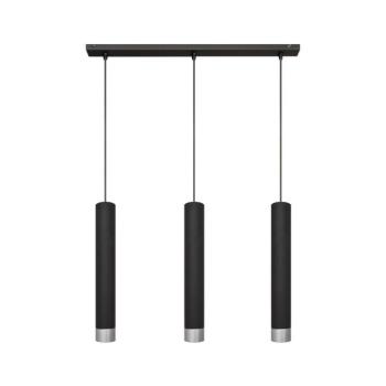 LED csillár TUBA 3xGU10/4,8W/230V fekete/fényes króm, kábelre szerelhető W-L 1111/3 BK+CH kép