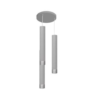 LED csillár TUBA 3xGU10/4,8W/230V szürke/fényes króm W-KD 1111/3 GR+CH kép
