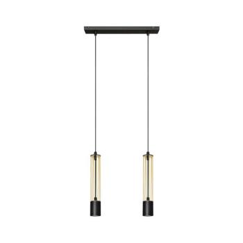 LED Csillár zsinóron BARS 2xGU10/4,8W/230V fekete/arany W-L 1115/2 BK+GO+BK kép
