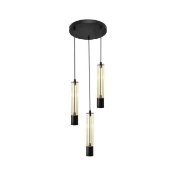 LED Csillár zsinóron BARS 3xGU10/4,8W/230V fekete/arany W-KD 1115/3 BK+GO+BK kép