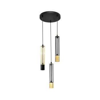 LED Csillár zsinóron BARS 3xGU10/4,8W/230V fekete/arany W-KD 1115/3 BK+GO MIX kép