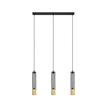 LED Csillár zsinóron BARS 3xGU10/4,8W/230V fekete/arany W-L 1115/3 GO+BK+GO kép