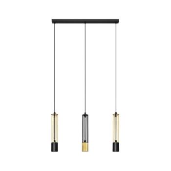 LED Csillár zsinóron BARS 3xGU10/4,8W/230V fekete/arany W-L 1115/3 BK+GO MIX kép