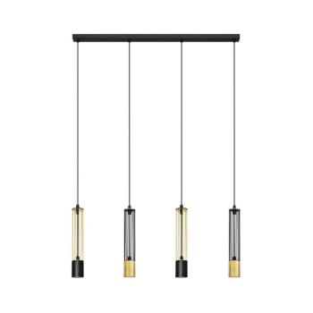 LED Csillár zsinóron BARS 4xGU10/4,8W/230V fekete/arany W-L 1115/4 BK+GO MIX kép