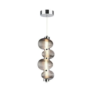 Kábeles LED csillár BOLLA LED/17W/230V, átm. 16 cm, fényes króm/füstszürke ML1423 kép