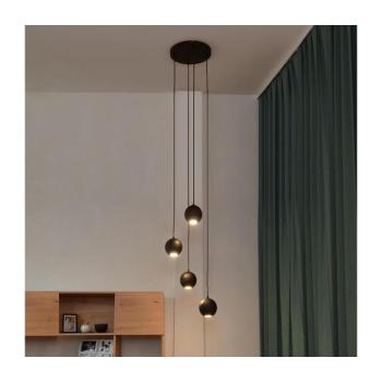 LED Csillár zsinóron MIDWAY 4xGU10/4,8W/230V fekete W-KDD 1804/4 BK-B kép
