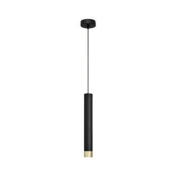 LED Csillár zsinóron TUBA 1xGU10/4,8W/230V fekete/arany W-KM 1111/1 BK+GO kép