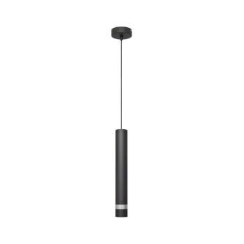 LED Csillár zsinóron TUBA 1xGU10/4,8W/230V fekete/króm W-KM 1111/1 BK+CH+BK kép