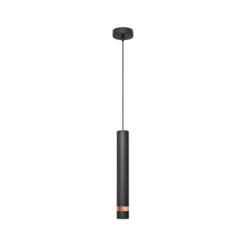 LED Csillár zsinóron TUBA 1xGU10/4,8W/230V fekete/réz W-KM 1111/1 BK+RG+BK kép