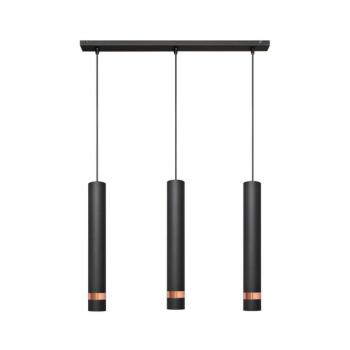 LED Csillár zsinóron TUBA 3xGU10/4,8W/230V fekete/réz W-L 1111/3 BK+RG+BK kép