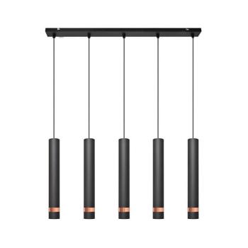 LED Csillár zsinóron TUBA 5xGU10/6,5W/230V fekete/réz W-L 1111/5 BK+RG+BK kép