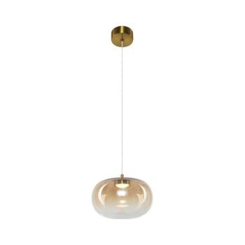 Vaso LED függő lámpa, borostyánszínű, Ø 18 cm, üveg kép