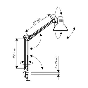 LED csíptetős világítás MAULstudy, ezüst színű, acél, magasság 44 cm kép