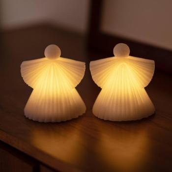 LED deco figura Asta, Angyal, viasz fehér, 10 cm 2 kép