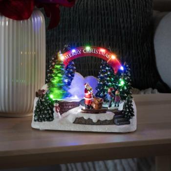 LED deco világítás Mikulás és a gyerekek, zenével kép