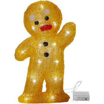 LED dekoráció , beltéri , mézeskalács , álló , elemes , 20 db LED , 20.5 cm , hideg fehér , EGLO , 410799 kép