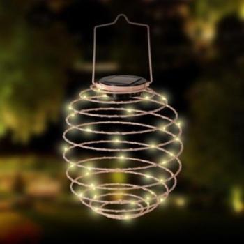 LED dekoráció , kültéri , napelemes , méhkas , 15 db LED , meleg fehér , rózsaszín kép
