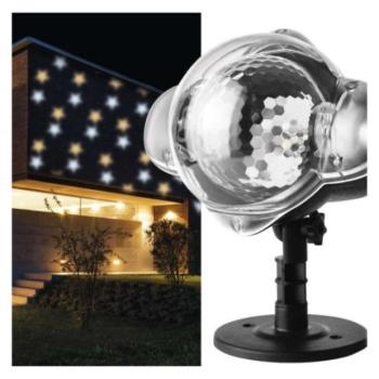 LED dekoráció projektor – csillagok, kültéri és beltéri, meleg/hideg fehér kép