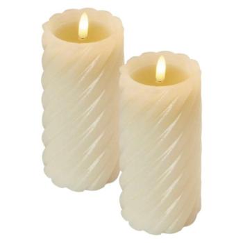 LED dekoráció – viaszgyertya 17 cm, 2x AAA, beltéri, meleg fehér, 2 db, távirányító kép