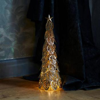 LED dekorációs fa Kirstine, arany, magasság 43 cm kép