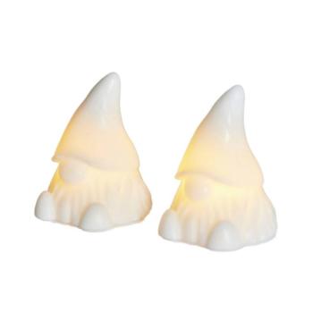 LED dekorációs figura Coco, fehér, magasság 10 cm, 2 db-os készlet Viasz elem kép