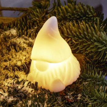 LED dekorációs figura Coco, fehér, magasság 13 cm, viasz, elemes működés kép
