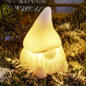 LED dekorációs figura Coco, fehér, magasság 14 cm, viasz, elemes működés kép