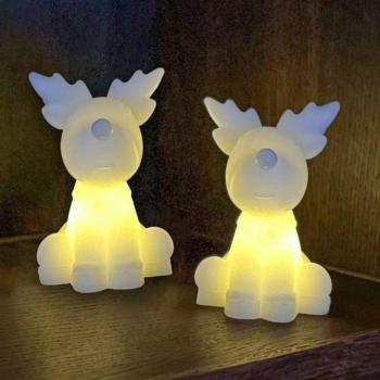 LED dekorációs figura Naja, fehér, magasság 9 cm, 2 db-os szett, viasz elem kép