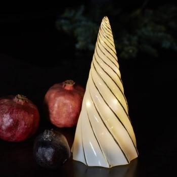 LED dekorációs figura Vilma, fehér/arany, magasság 24 cm, üveg, elem kép