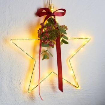 LED dekoratív csillag Liva Star, arany, Ø 30 cm kép