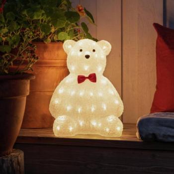 LED dekoratív mackó figura Clear IP44 magas. 38 cm kép