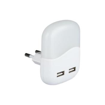 LED éjszakai lámpa alkonyatérzékelővel, 2xUSB, 0,45W, 230V, 4000K 508 kép