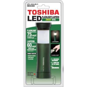 LED elemlámpa , zseblámpa , állítható fény , 75 lm, több funkciós , 1 darab , zöld , TOSHIBA kép
