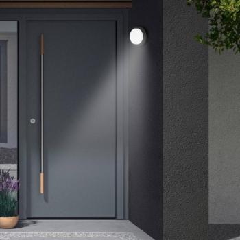 LED érzékelős kültéri fali lámpa Dortmund Ø17cm fekete kép