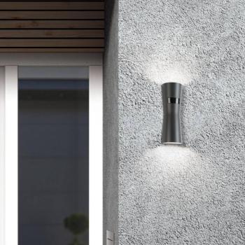 LED-érzékelős kültéri falilámpa 5135, grafit, fém, 26 cm, IP65 kép
