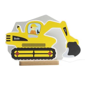 LED-es asztali lámpa excavator, sárga, 20 cm, fényerőszabályozható, kép