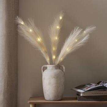 LED-es dekorációs toll „Plumes”, bézs, 3 ág, 15 szál, poliészter kép