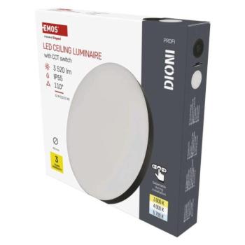 LED-es felületi lámpatest DIONI kerek, fekete, 32W, változtatható CCT-vel kép