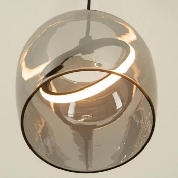 LED-es függőlámpa 23078, füstszürke, 1 db, üveg, Ø 20 cm kép