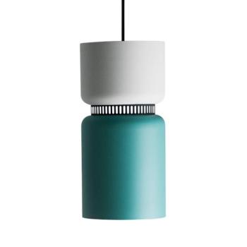 LED-es függőlámpa Aspen S fehér-türkiz 17cm rövid kép