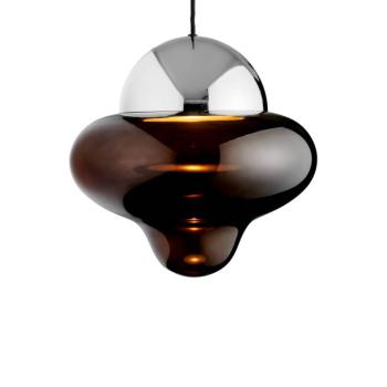 Nutty XL LED lógó világítás, barna/króm színű, Ø 30 cm kép