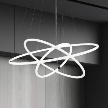 LED-es függőlámpa Revolve, 3-lámpás, fehér, akril, dimmelhető kép