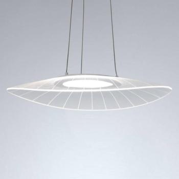 LED-es függőlámpa Vela, fehér, ovális, 59 cm x 43 cm kép